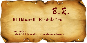 Blikhardt Richárd névjegykártya